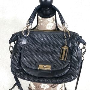 Coach Kristen woven leather satchel crossbody
